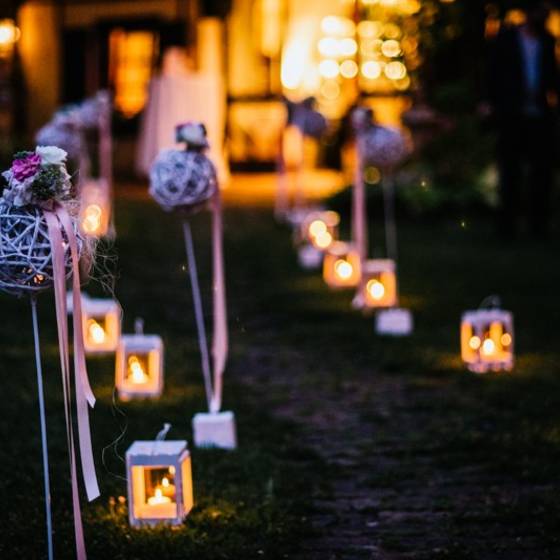 Romantische Stimmung am Hochzeitsabend