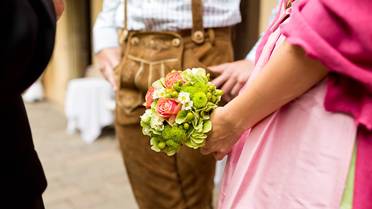Wedding in traditional costumes